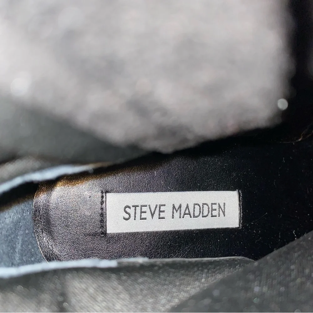 Steve Madden Touchdown Black Heeled Bootie 9.5